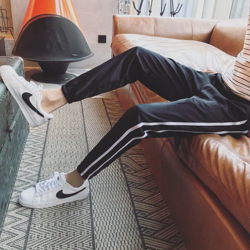 2025 Fashionable Personalized Handsome Men'S Ankle Pants Youth Korean Popular Loose Hong Kong Style Sports Pants - Image 1